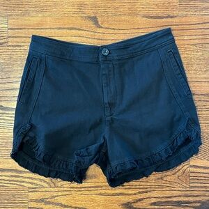 Anthropologie Black Buttoned Denim Top size 10